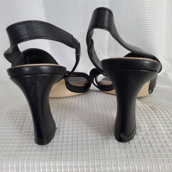 Cole Haan Amalia Size 8 8B Shoes Leather Slingback Strappy Sandals Heels Black - Picture 8 of 8